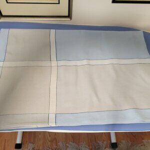 Pale Blue and Grey Linen Tablecloth